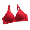 thumbnail image 3 of Swuxness Womens Comfortable Wireless Bra, Women's Push Up Bras, Women Lace Breathable Lightweight Seamless Vintage Style Underwear Bra Red, M, 3 of 4