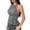 Gray Leopard Print, variant on Open Back Halter Tops for Women Backless Ruched Ruffle Crop Tops Smocked Y2K Going Out Camisoles Gray Leopard Print M