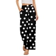 thumbnail image 2 of Delayuji Women's Wide Leg Pants Dot Printed Palazzo Pants High Waisted Casual Loose Straight Leg Pants with Pockets Womens Trousers, 2 of 6