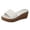 White, variant on Wedge Sandals for Women Open Toe One Band Platform Slides Comfy Arch Support Summer Antislip Beach Shoes Gold Size 8