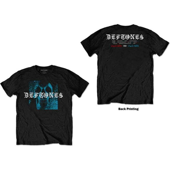 Deftones Unisex T-Shirt Static Skull (Back Print) (Small)