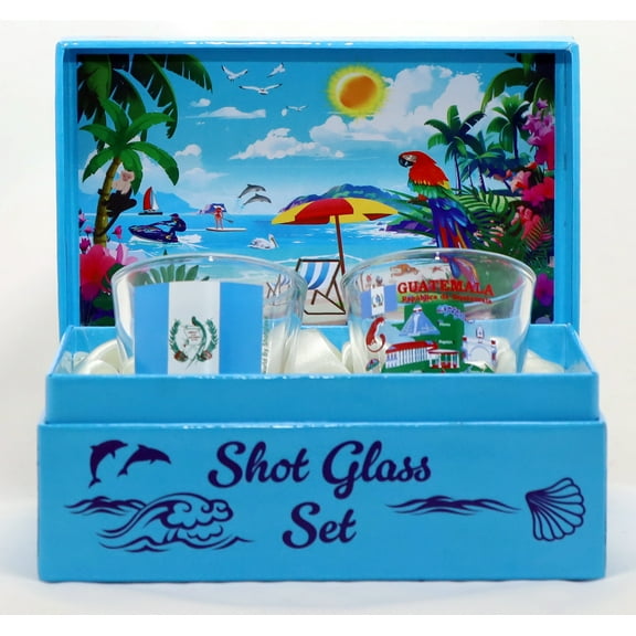 Guatemala Central America Boxed Shot Glass Set (Set of 2)