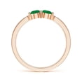 thumbnail image 2 of ANGARA Natural Vintage Inspired Two Stone Emerald Ring with Diamonds in 14K Rose Gold for Women (Size-3.7mm) | May Birthstone, Birthday, Anniversary, Jewelry Gift for Women | Natural Emerald Ring, 2 of 8
