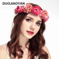 thumbnail image 2 of 5PCS Flower Crown Girls Floral Headband - Headpiece Womens Wedding Bridal Roses - Wreath Artificial Silk Roses Boho, 2 of 5