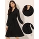 thumbnail image 2 of Vestido de gasa para mujer Allegra K elegante con volantes cuello En V informal de negocios con cinturón Negro XS, 2 of 6