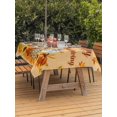 thumbnail image 2 of Outdoor Tablecloth with Umbrella Hole and Zipper, Thanksgiving Rectangle Table Cloth 52x70 Inch Waterproof Tablecloth, Orange Maple Leaf Pumpkin Harvest Fall Picnic Table Cover for Patio Camping, 2 of 7