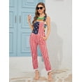 thumbnail image 4 of 250th Anniversary American Flag Bib Overalls for Women 4th of July Outfits(Red White and Blue,M), 4 of 9