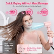 RACCOMB Dual Voltage Hair Styler 5-in-1 High-Speed Dryer Brush with Negative Ion Technology, Pink