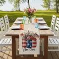 thumbnail image 4 of Table Runners 72 Inches Long Dress Scarves, Independence Day Farmhouse Kitchen Table Runner, Coffee Tablerunners, Spring Roses Flowers US Flag Rustic Plants 14x72 Inch, 4 of 9