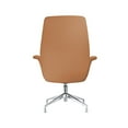 thumbnail image 5 of LeisureMod Summit Mid-Century Modern Office Chair in Faux Leather and Aluminum Frame with Adjustable Height and Swivel (Acorn Brown), 5 of 5