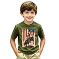 thumbnail image 4 of Little Boys T Shirts Short Sleeve American Flag Western Cowboy Print Graphic Tees Casual Children Stylish Top Boys Clothes for Summer Size 8-9T, 4 of 4