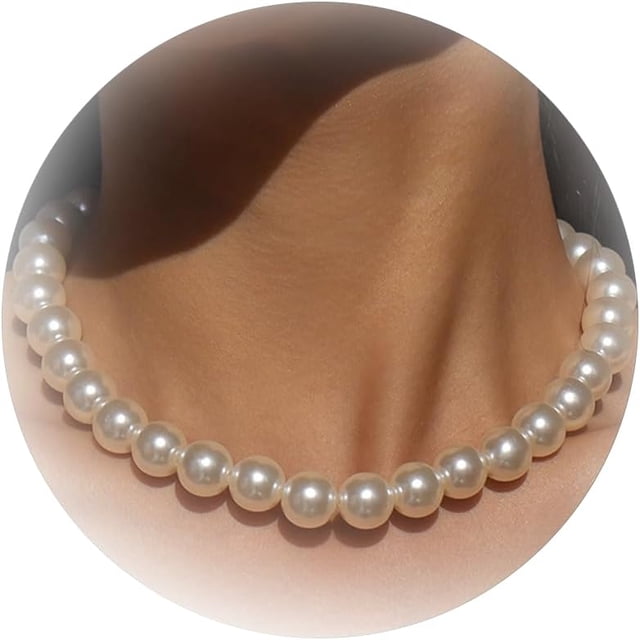 HAHDAXIA Colliers de Perles pour Femmes Collier de Perles Superposé Grand Collier de Fausses Perles Ras-du-Cou Perlé Déclaration Collier de Mariage pour Femmes Cadeaux de Bijoux