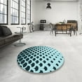 thumbnail image 3 of Ahgly Company Indoor Round Patterned Medium Teal Green Area Rugs, 5' Round, 3 of 6