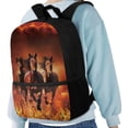 thumbnail image 4 of KUIFORTI Backpack for Kids Teens, 17 inch Laptop Bookbag for Business College Travelling, Fire Running Horse, 4 of 6