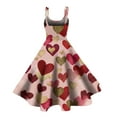 thumbnail image 3 of Valentines Day Dresses Sleeveless A-line with Heart Print Casual Fit Party Dresses Watermelon Red S, 3 of 4