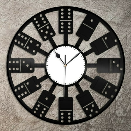 Domino Vinyl Wall Clock Souvenir Home Living Room Anniversary Decoration Vintage Design Office Bar Room Home Decor