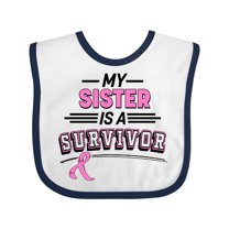 Inktastic My Sister is a Survivor Breast Cancer Awareness Boys or Girls Baby Bib