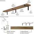 thumbnail image 3 of Wallniture Menton 84 inch Long, 9.25" Deep Floating Shelves for Wall Storage, Bookshelf for Living Room, Rustic Shelf for Kitchen, Burnt, Heavy Duty Brackets with 1.5" Thick Wood Boards, 3 of 16