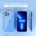 thumbnail image 2 of Compatible iPhone 13 Pro Max Case Cute, Women Clear Glitter Bling Sparkly Case,[Non-Yellowing Shockproof Protective Cover] 6.7-inch (Glitter Blue), 2 of 8
