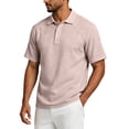 thumbnail image 5 of BRANROY Men's Short Sleeve Linen Shirts - Casual Collared Summer Tops for Men, Breathable Lightweight Fabric for Everyday Comfort,Light pink XL, 5 of 9