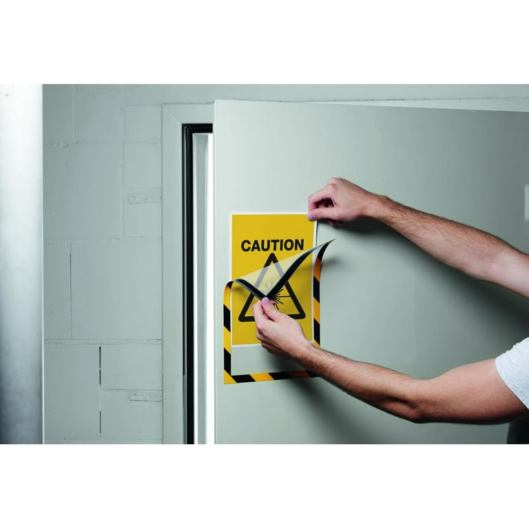 DURAFRAME Security Magnetic Sign Holder, 8.5 x 11, Yellow/Black Frame, 2/Pack
