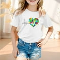 thumbnail image 2 of Vêtements pour Filles Imprimé Manches Courtes Chemises pour Filles Col Rond Vêtements d'Été pour Adolescentes Chemises pour Filles 4-5 Ans Mode Filles, 2 of 4