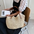 thumbnail image 7 of Straw Bag for Women Summer Beach Bag Soft Woven Tote Bag Large Rattan Shoulder Bag for Vacation - Beige, 7 of 7