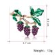 thumbnail image 2 of EeaseMX Broches elegantes de moda con forma de uva y fruta, broche de aleación con forma de gota de aceite, alfiler para el pecho, accesorios de joyería, regalo para mujeres y niñas., 2 of 8