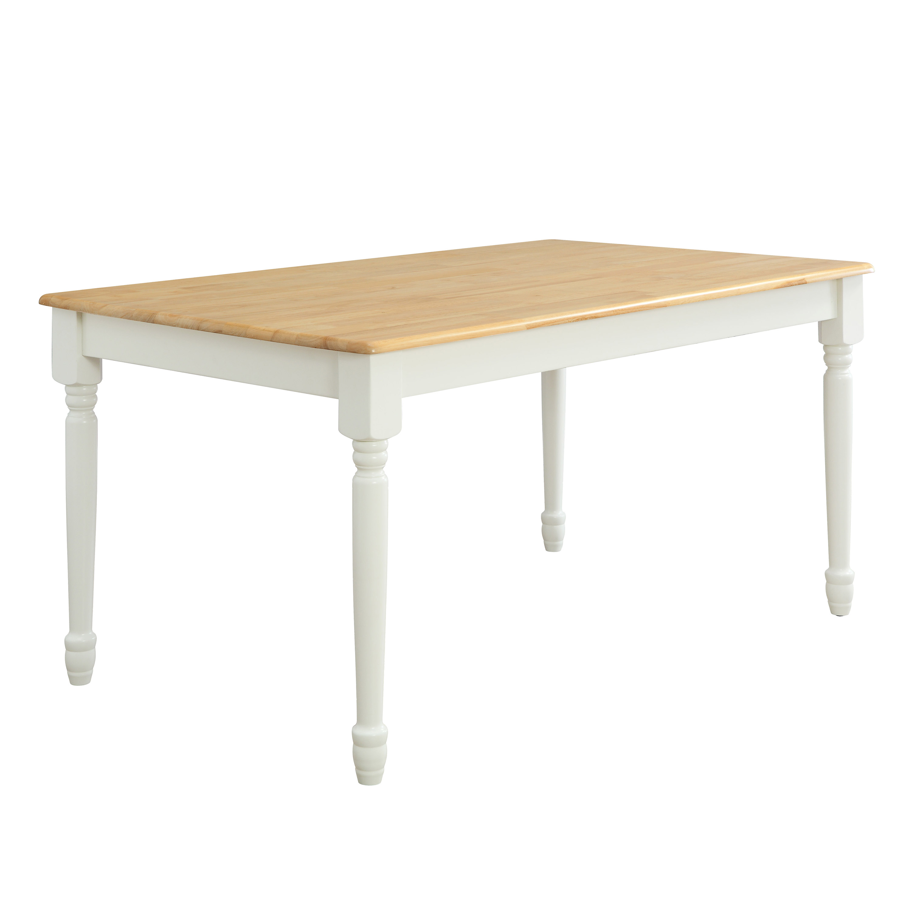 Better Homes and Gardens Autumn Lane Farmhouse Dining Table, White and Natural (Table only) - image 3 of 9