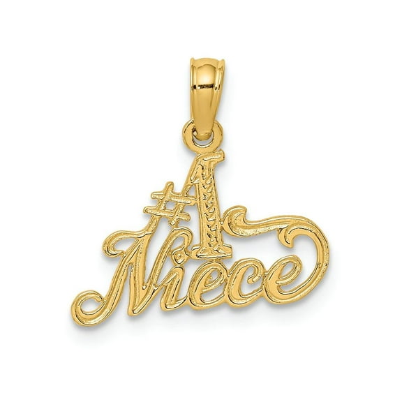 14k Yellow Gold Polished Finish #1 NIECE Charm Pendant