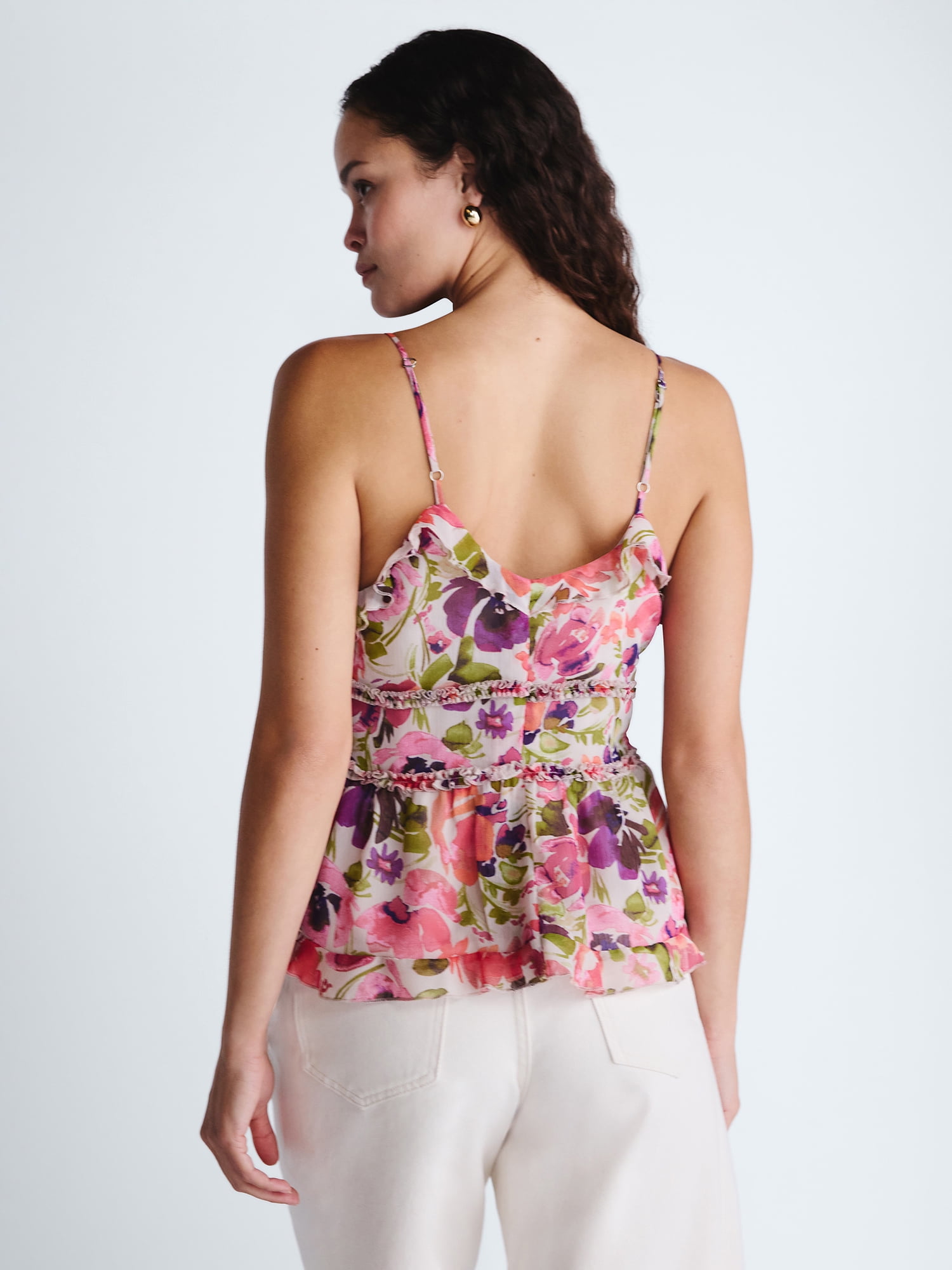 Scoop Women's and Women's Plus Ruffle Camisole Tank Top, Sizes XS-4X