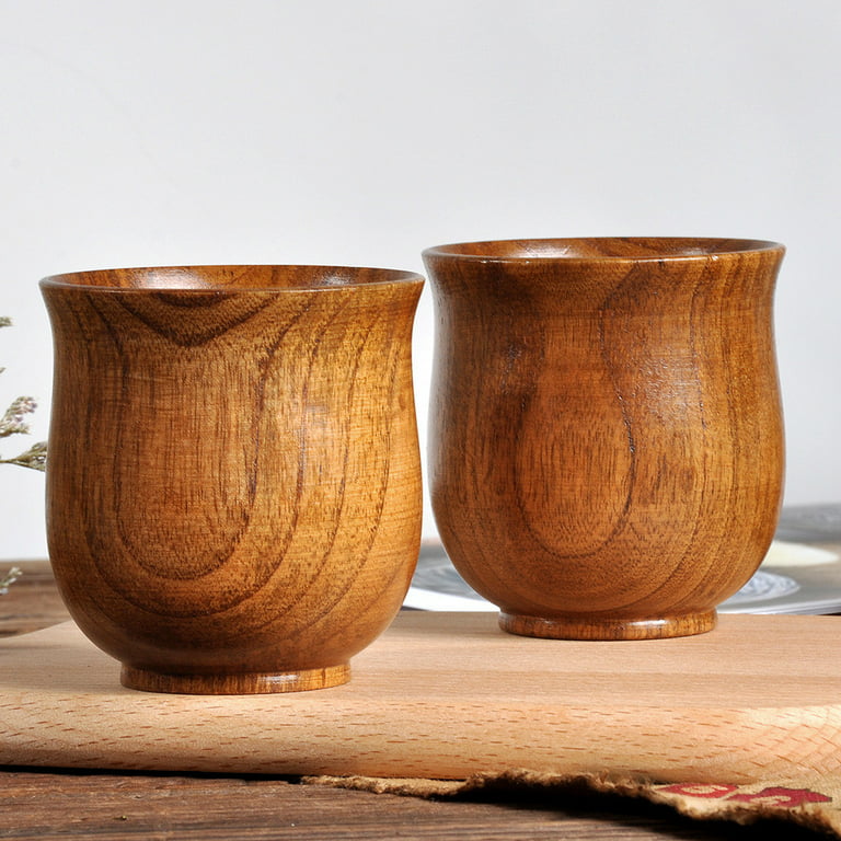 Ykohkofe Tea Wooden Cup Juice Handmade Log Mug Coffee Color Wood