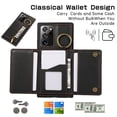 thumbnail image 3 of Decase Compatible with Samsung Galaxy Note 20 Ultra Case with Card Holder and Strap for Women,Crossbody Lanyard,Stand Ring Kickstand,Snap Clasp,Phone Wallet Case,Black, 3 of 10