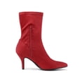 thumbnail image 3 of BLISSFUL STEP Women's Pointy Toe Stiletto Heels Ankle Boots Red 7, 3 of 8