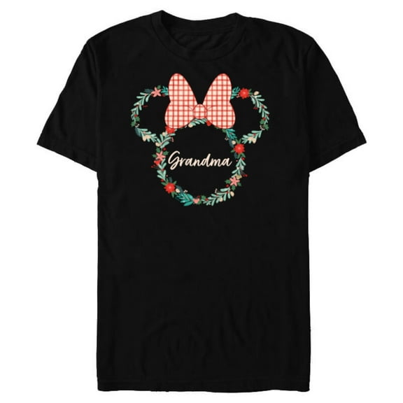 Disney Minnie Mouse Christmas Family Vacation Trip Grandma - Short Sleeve Blended T-Shirt for Adults - Customized-Black