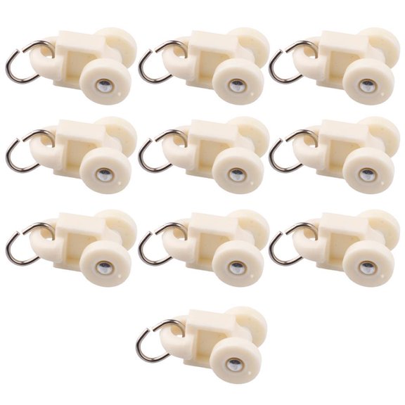Youkk Easy-to-Install 10Pcs Curtain Track Glider Rail Slide Rolling Runner Hook Ceiling Carrier Convenient and Durable White Style 10 1Set