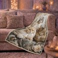 thumbnail image 6 of Classical Portrait Of Three Maine Coon Cats Among, Peaceful Pet Portrait Pattern, Warm Flannel Blanket for Living Room and Reading Nook, Cat Lovers Friendship Gift, Pet Lover Home Decor, 6 of 9