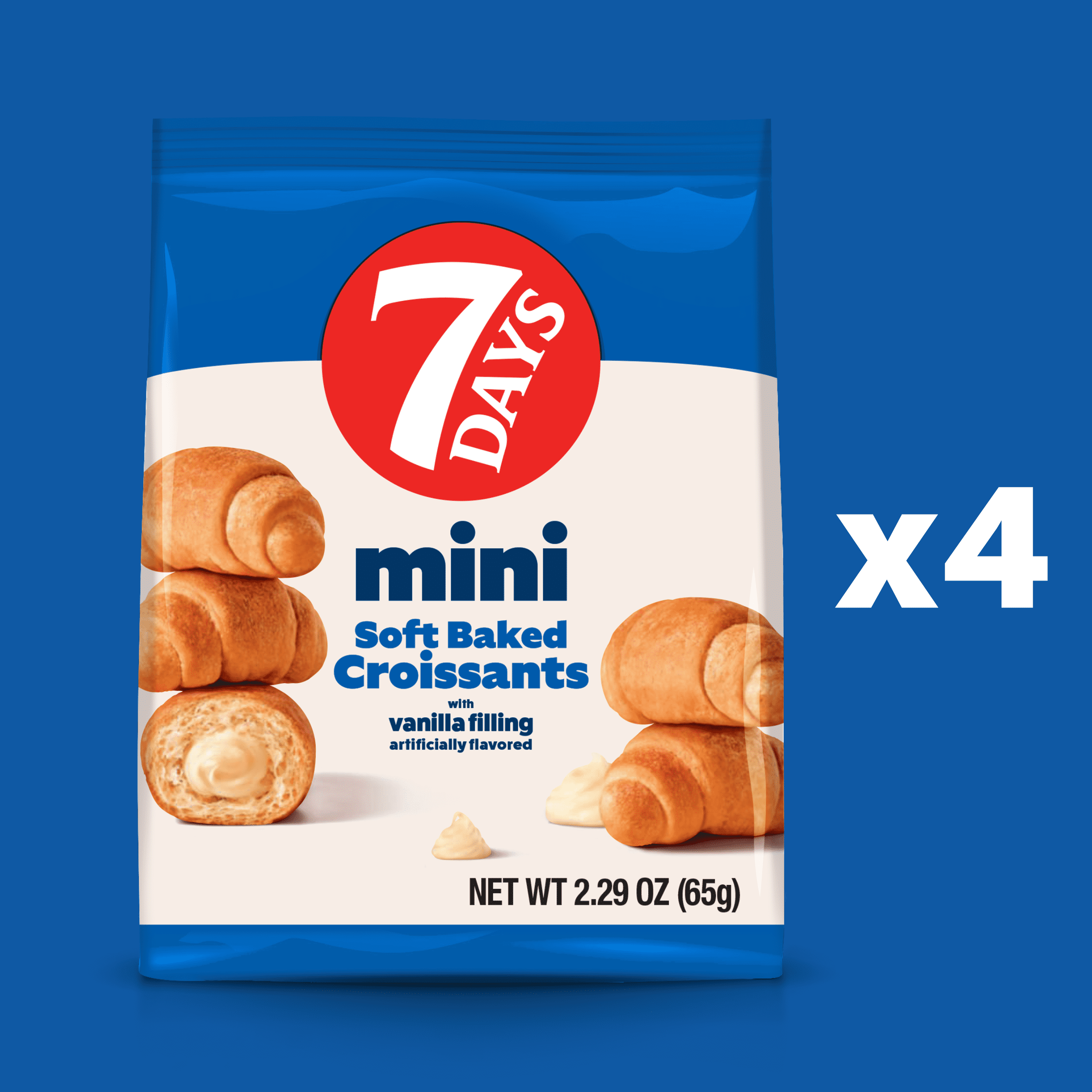 7Days Mini Croissants, Vanilla, Breakfast On the Go, Non-GMO (Pack of 4)