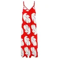 thumbnail image 4 of Red & White Tropical Leaf Sleeveless Dress elegant dress women's summer dress02 Dance dresses Cocktail of dresses, 4 of 5
