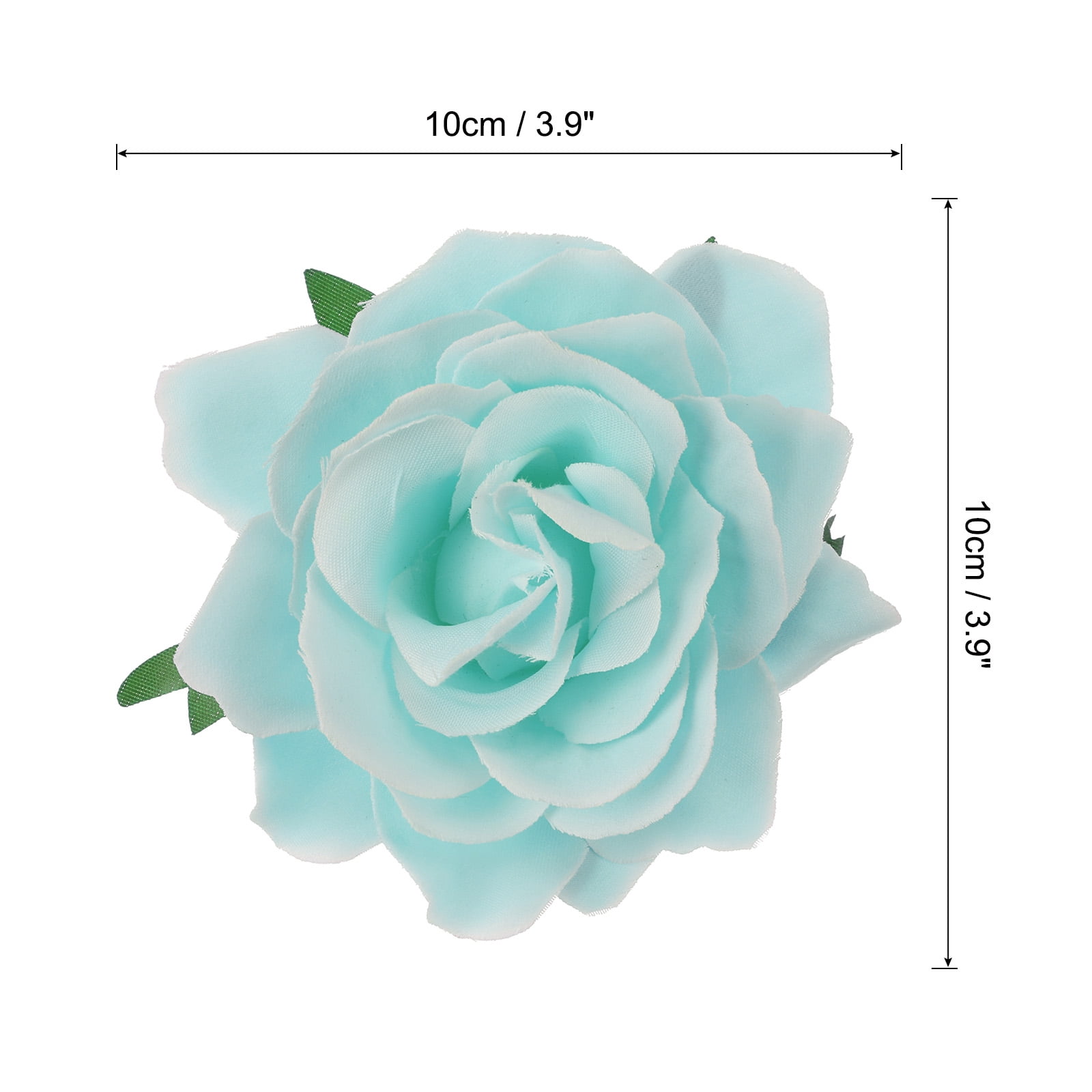 Uxcell 20 Pcs Rose Flower Hair Clips 4 Inch Flower Hair Pins Flower Brooch for Women Hair Accessories Mint Green
