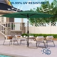 thumbnail image 4 of EastVita 9Ft Patio Umbrella with Solar Lights 32 LED Lights and Tilt Crank 8 Ribs Market Umbrella Polyester Fabric Dark Green, 4 of 6