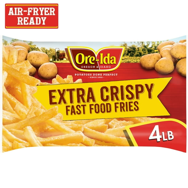 OreIda Extra Crispy Fast Food Fries, French Fried Frozen Potatoes Value Size, 4 lb Bag
