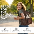 thumbnail image 2 of SCRAWLGOD Cat Paw Print Brown School Backpack for Boys Girls Backpack for Kids Teens Elementary Middle School 17” Large Knapsack with Padded Strap, 2 of 2
