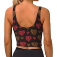 thumbnail image 4 of Uemuo Gold Glitter Heart Pattern Women's Sports Bra - High Impact Support, Breathable, and Comfortable Athletic Bra for Running, Yoga, and Workouts, 4 of 9