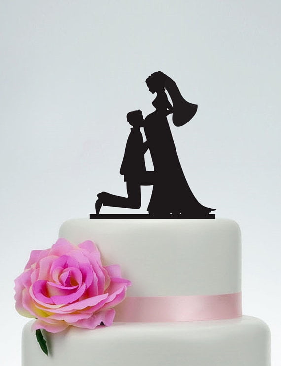 Acrylic Table Tennis Theme Bride Groom Wedding Cake Topper