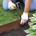 thumbnail image 5 of Expert Gardener 5 in. x 20 ft. Brown Wood Grain Plastic Landscape Edging with Stakes, 5 of 7