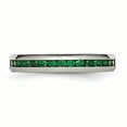 thumbnail image 3 of Stainless Steel 4mm May Dark Green Cubic Zirconia Cz Ring Birthstone, 3 of 10