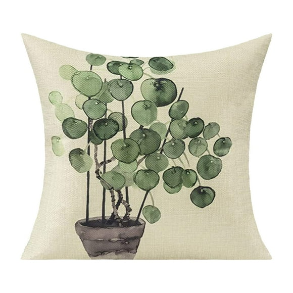 YWOAGH Outdoor Throw Pillow Covers for Patio Furniture Decorative Cushion for Home Ideal for Summer and Spring Earthy and Succulent Design 18X18 Set Pillow Case A