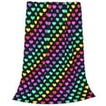 thumbnail image 2 of Honeii Rainbow Hearts Print Fleece Blanket - Throw Blanket for Bed, Sofa, Couch, Camping, and Travel , Microplush Ultra Soft Warm Blanket-50"x40", 2 of 7
