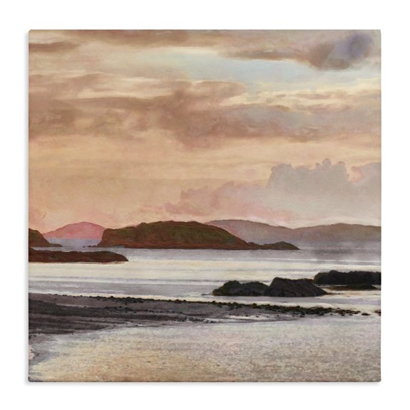Stupell Industries Coastal Cloudy Beach Atmosphere Canvas Art, 17 x 17, by Alonzo Saunders
